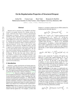 On the Regularization Properties of Structured Dropout