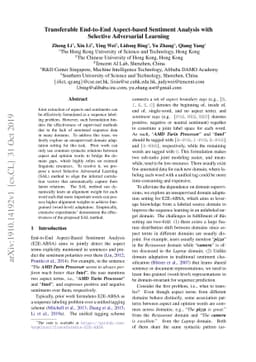 Transferable End-to-End Aspect-based Sentiment Analysis with Selective
  Adversarial Learning