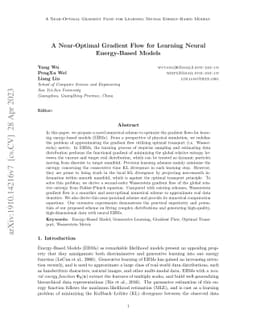 A Near-Optimal Gradient Flow for Learning Neural Energy-Based Models
