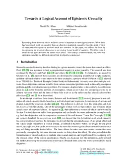 Towards A Logical Account of Epistemic Causality