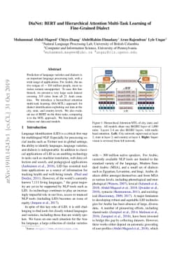 DiaNet: BERT and Hierarchical Attention Multi-Task Learning of
  Fine-Grained Dialect