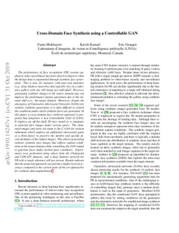 Cross-Domain Face Synthesis using a Controllable GAN