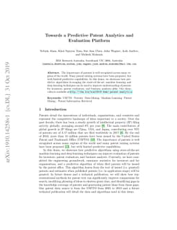 Towards a Predictive Patent Analytics and Evaluation Platform