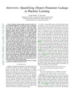 Quantifying (Hyper) Parameter Leakage in Machine Learning