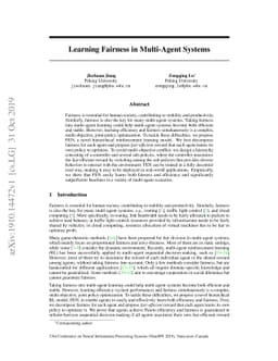Learning Fairness in Multi-Agent Systems