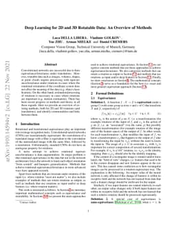 Deep Learning for 2D and 3D Rotatable Data: An Overview of Methods