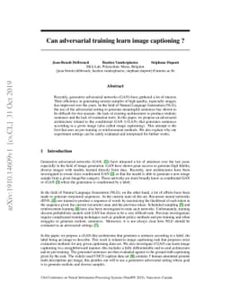 Can adversarial training learn image captioning ?