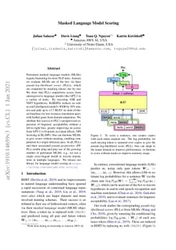 Masked Language Model Scoring