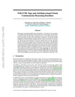 TAB-VCR: Tags and Attributes based Visual Commonsense Reasoning
  Baselines