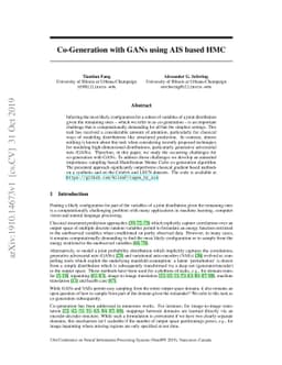 Co-Generation with GANs using AIS based HMC