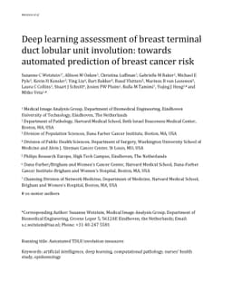 Deep learning assessment of breast terminal duct lobular unit
  involution: towards automated prediction of breast cancer risk
