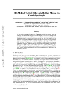 DRUM: End-To-End Differentiable Rule Mining On Knowledge Graphs