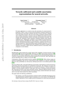 Towards calibrated and scalable uncertainty representations for neural
  networks