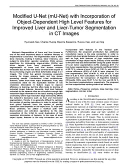 Modified U-Net (mU-Net) with Incorporation of Object-Dependent High
  Level Features for Improved Liver and Liver-Tumor Segmentation in CT Images
