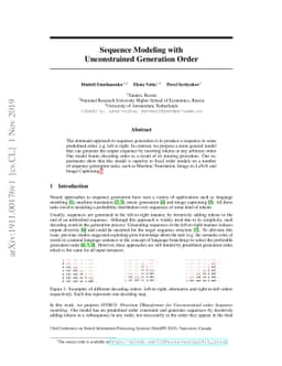 Sequence Modeling with Unconstrained Generation Order