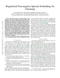 Regularized Non-negative Spectral Embedding for Clustering