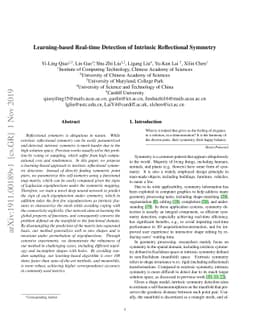 Learning-based Real-time Detection of Intrinsic Reflectional Symmetry