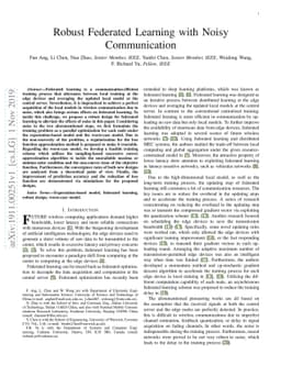 Robust Federated Learning with Noisy Communication
