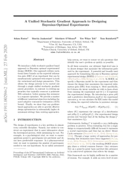 A Unified Stochastic Gradient Approach to Designing Bayesian-Optimal
  Experiments