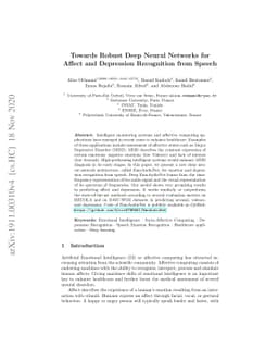 Towards Robust Deep Neural Networks for Affect and Depression
  Recognition from Speech