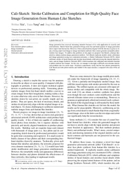 Cali-Sketch: Stroke Calibration and Completion for High-Quality Face
  Image Generation from Human-Like Sketches
