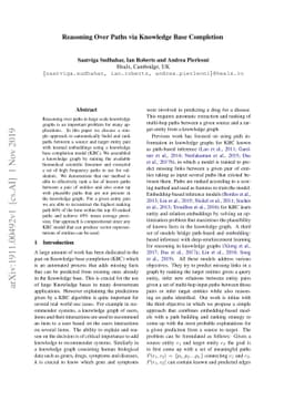 Reasoning Over Paths via Knowledge Base Completion