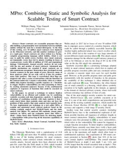MPro: Combining Static and Symbolic Analysis for Scalable Testing of
  Smart Contract