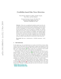 Credibility-based Fake News Detection
