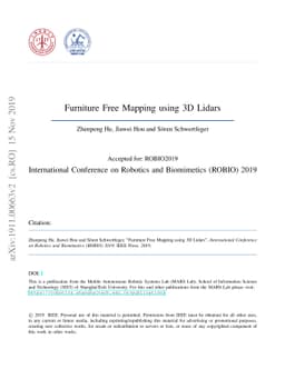 Furniture Free Mapping using 3D Lidars