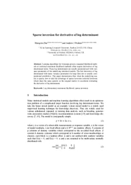 Sparse inversion for derivative of log determinant