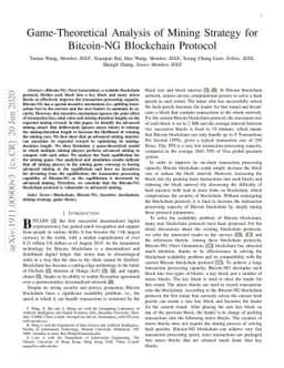 Game-Theoretical Analysis of Mining Strategy for Bitcoin-NG Blockchain
  Protocol