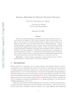 Iterative Algorithm for Discrete Structure Recovery