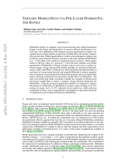 Ternary MobileNets via Per-Layer Hybrid Filter Banks