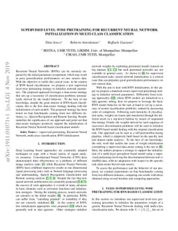 Supervised level-wise pretraining for recurrent neural network
  initialization in multi-class classification