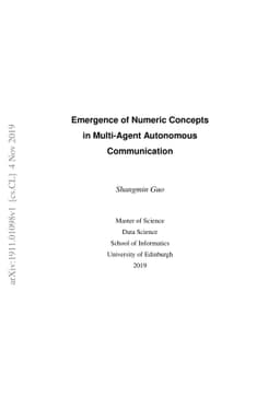 Emergence of Numeric Concepts in Multi-Agent Autonomous Communication