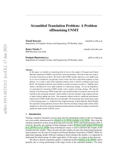 Scrambled Translation Problem: A Problem of Denoising UNMT