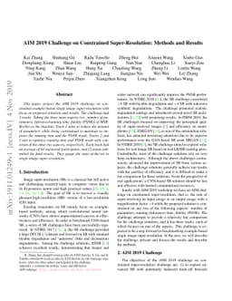AIM 2019 Challenge on Constrained Super-Resolution: Methods and Results