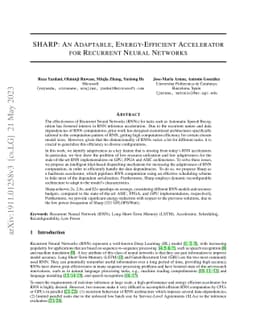 SHARP: An Adaptable, Energy-Efficient Accelerator for Recurrent Neural
  Network
