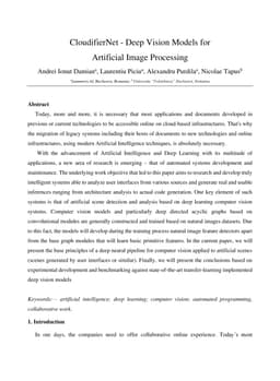 CloudifierNet -- Deep Vision Models for Artificial Image Processing