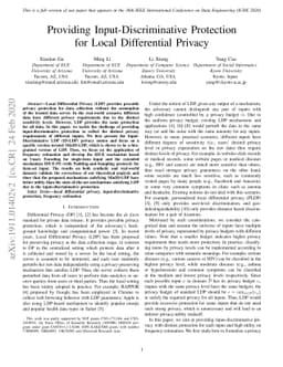 Providing Input-Discriminative Protection for Local Differential Privacy