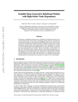 Scalable Deep Generative Relational Models with High-Order Node
  Dependence