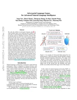 Adversarial Language Games for Advanced Natural Language Intelligence