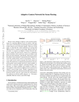Adaptive Context Network for Scene Parsing