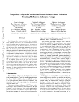 Congestion Analysis of Convolutional Neural Network-Based Pedestrian
  Counting Methods on Helicopter Footage