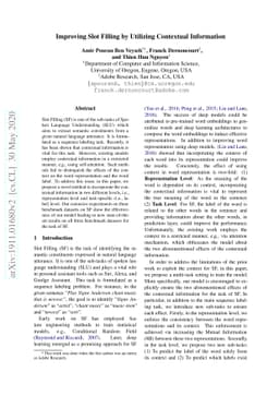 Improving Slot Filling by Utilizing Contextual Information