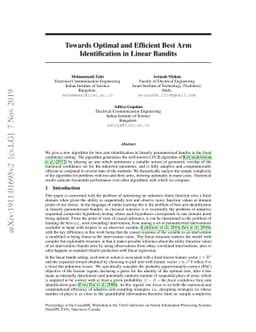 Towards Optimal and Efficient Best Arm Identification in Linear Bandits