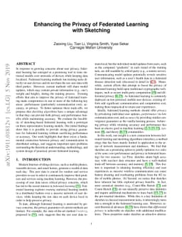 Enhancing the Privacy of Federated Learning with Sketching