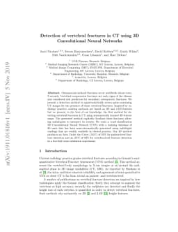 Detection of vertebral fractures in CT using 3D Convolutional Neural
  Networks