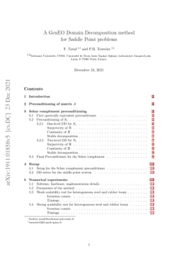 A GenEO Domain Decomposition method for Saddle Point problems