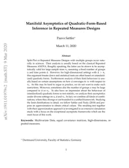 Manifold Asymptotics of Quadratic-Form-Based Inference in Repeated
  Measures Designs